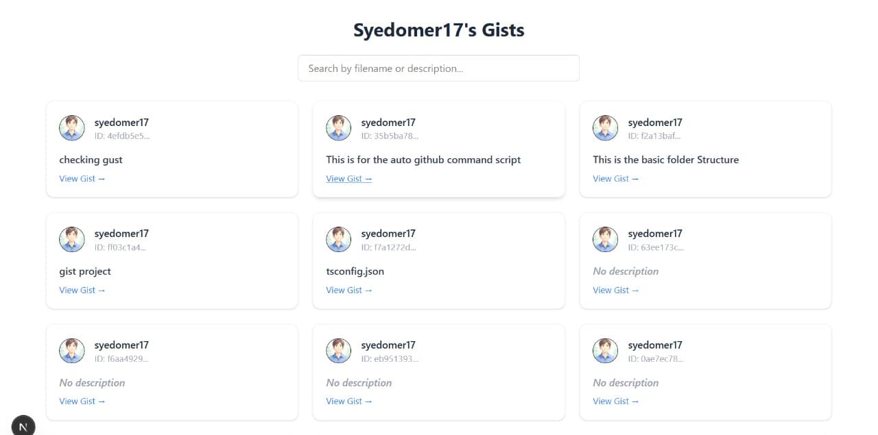 GitHub Gist Search App
